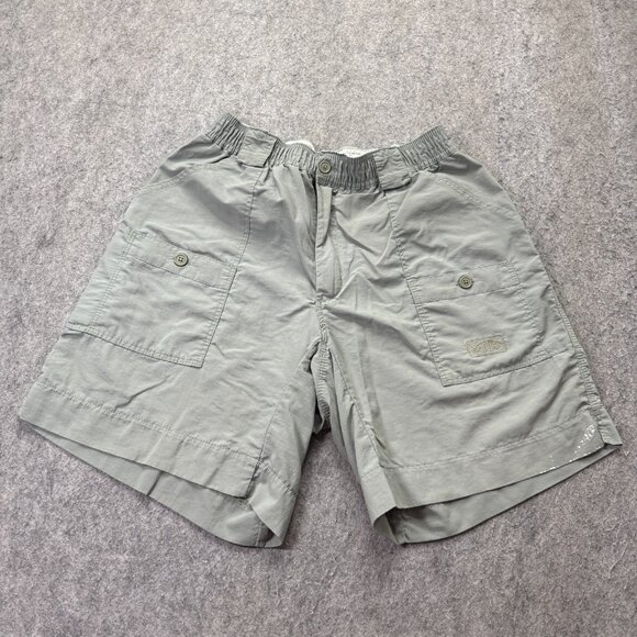 AFTCO Shorts Men 32 Green Nylon Cargo Elastic 8" M01 Original Fishing b118 - Picture 1 of 14